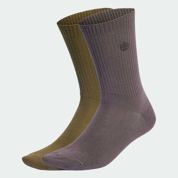 Adidas 愛迪達 Crew Sock 2pp IS1629 中筒襪 橄欖綠 木炭灰 2雙入 舒適