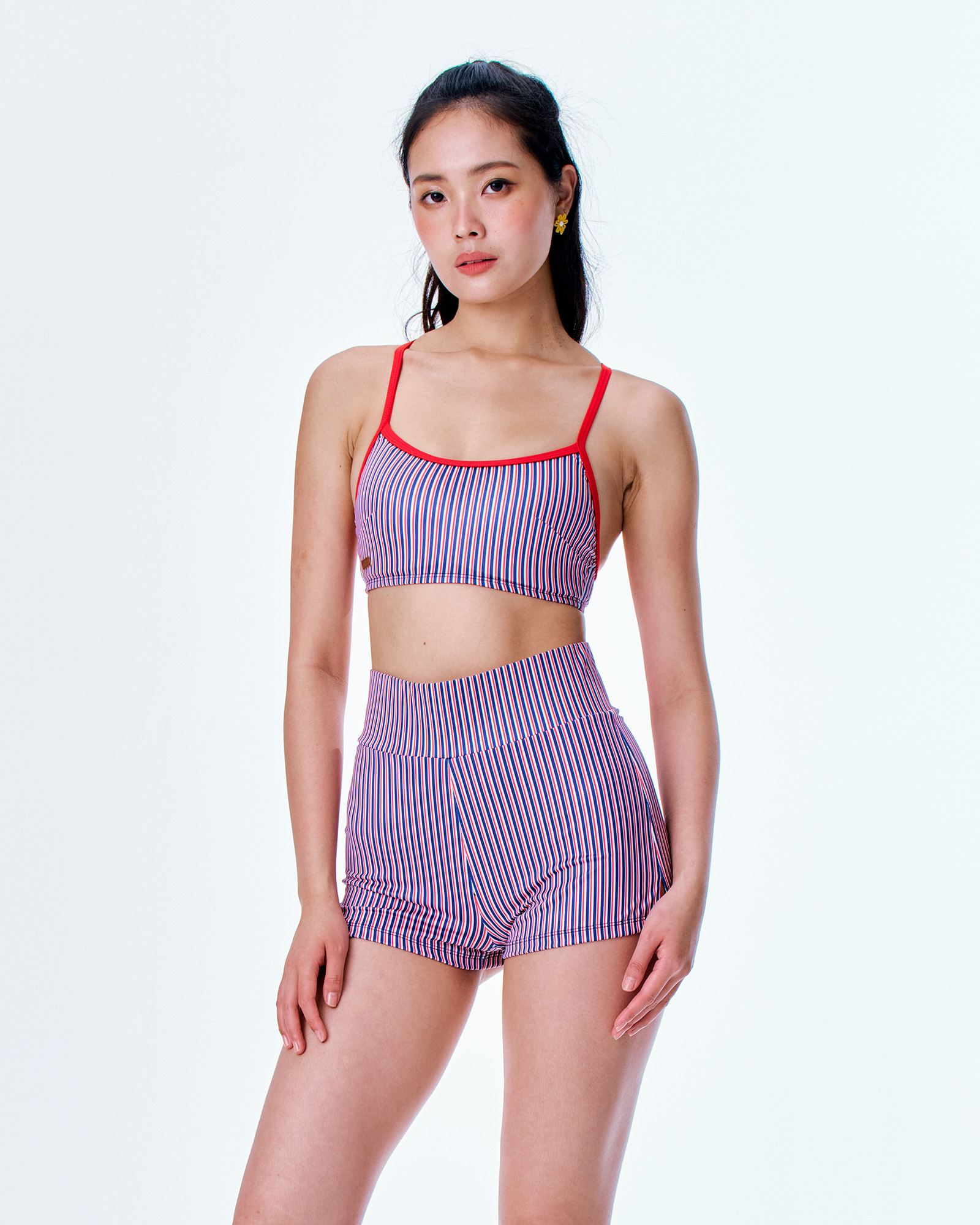 【夏日信號x羅紋辣椒紅邊】TINA 細肩美胸可調式背勾上衣
