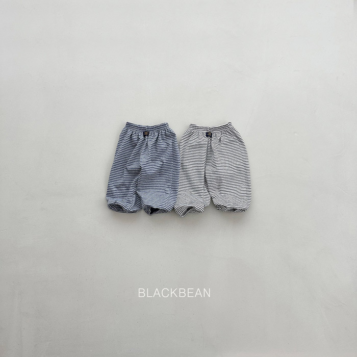 正韓夏BLACKBEAN 嫩嬰/小童兩色日常條紋縮口褲