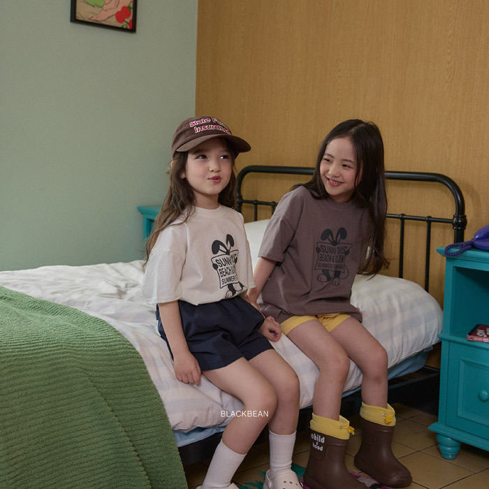 正韓夏BLACKBEAN 嫩嬰/小童兩色sunday兔兔上衣
