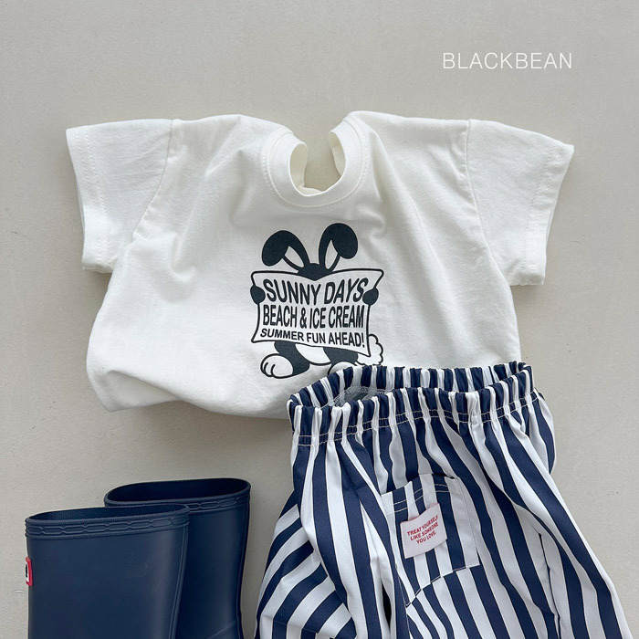 正韓夏BLACKBEAN 嫩嬰/小童兩色sunday兔兔上衣