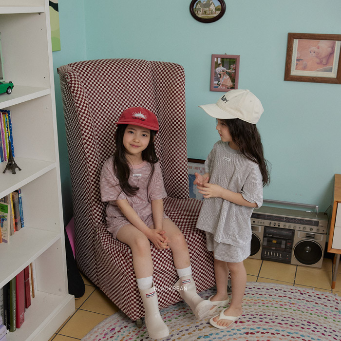 正韓夏BLACKBEAN 嫩嬰/小童兩色細條紋套裝