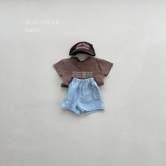 正韓夏BLACKBEAN 嫩嬰口袋牛仔短褲