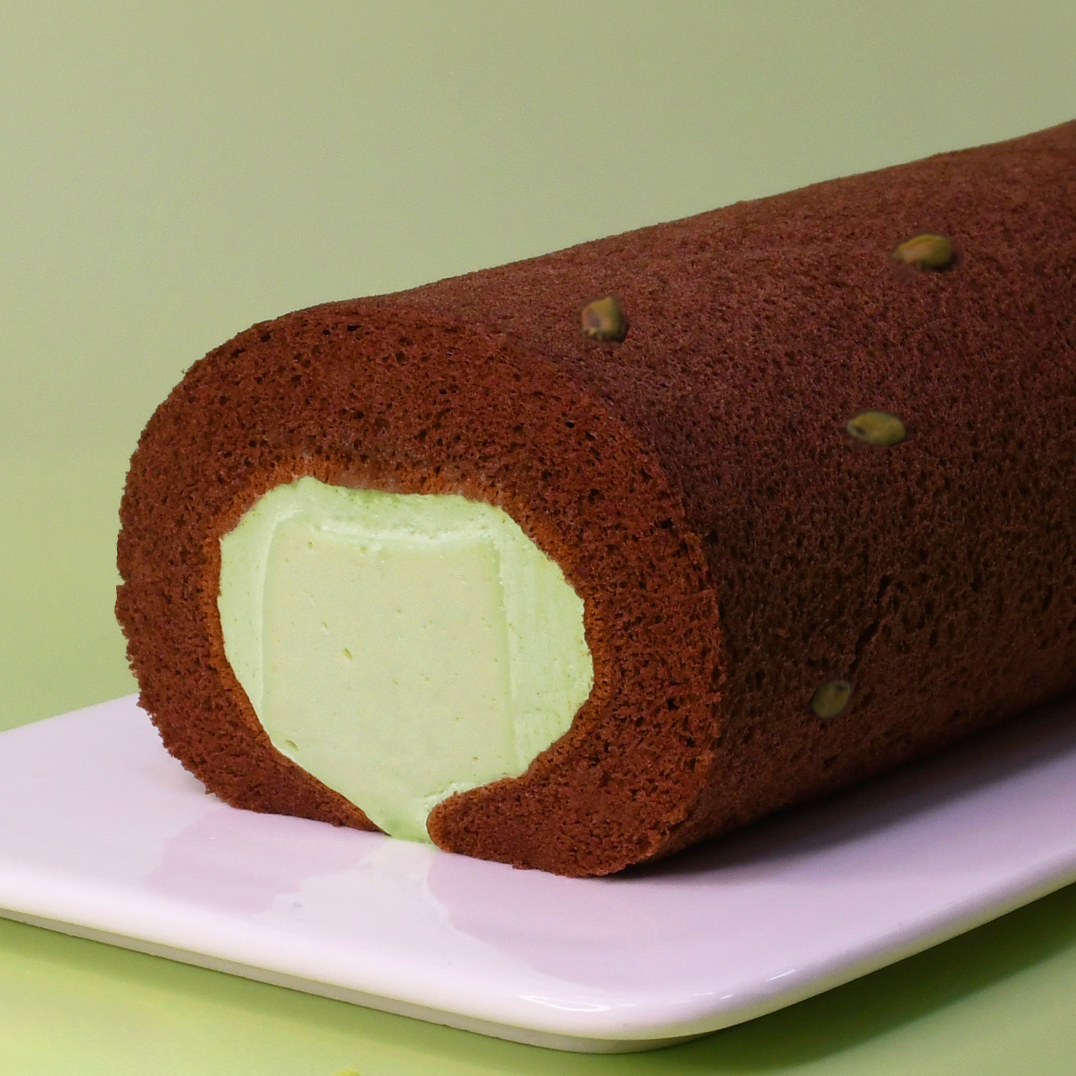 彌月-巧克力開心果奶凍捲【冷藏/蛋奶素】