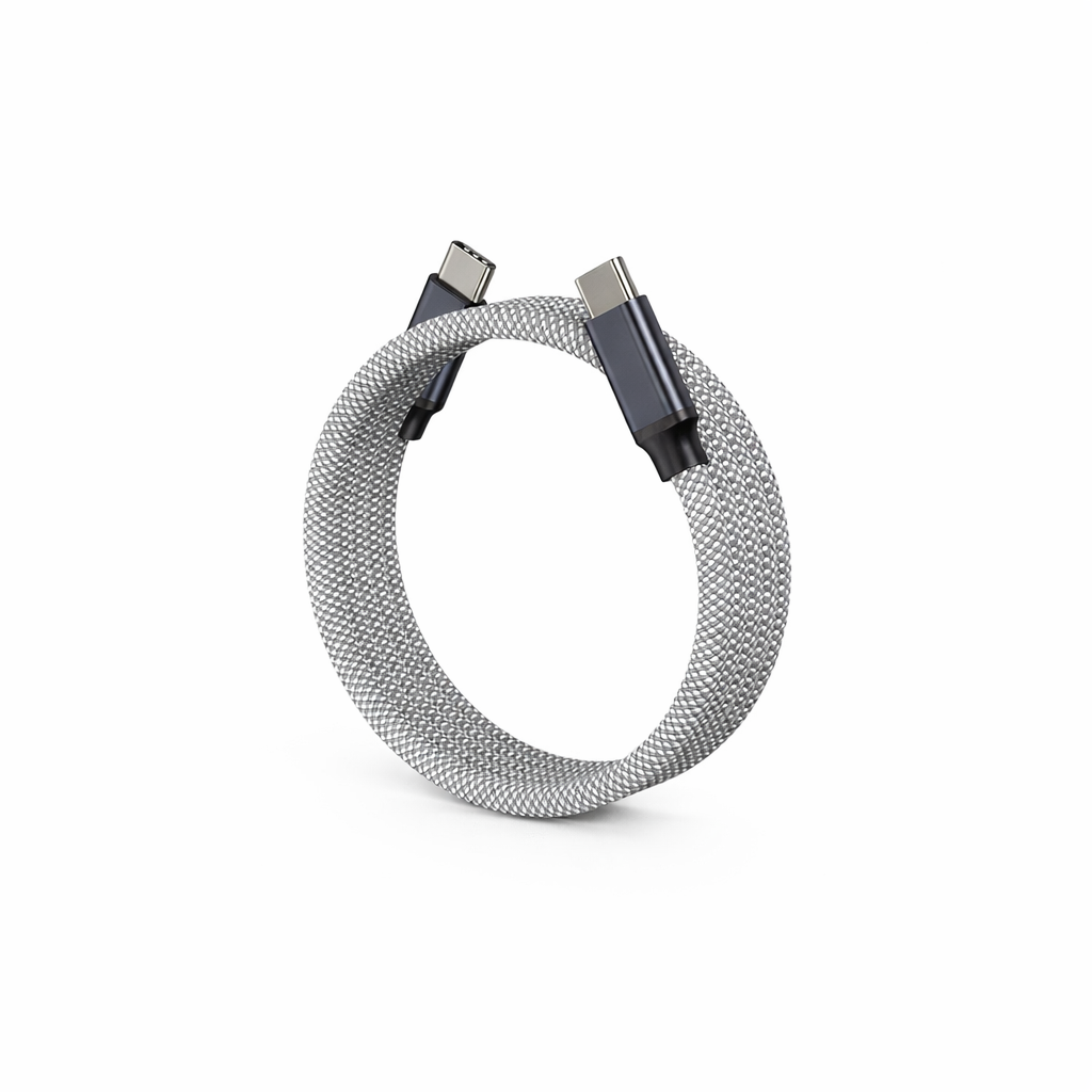 【Paceway 】 磁吸捲捲線 Type-C to Type-C 1.5m（灰）