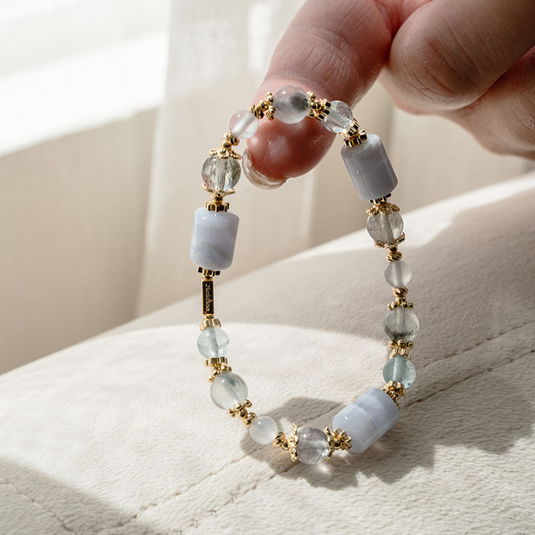 片刻：藍紋瑪瑙｜藍兔毛｜藍髮晶｜藍托帕｜藍玉髓