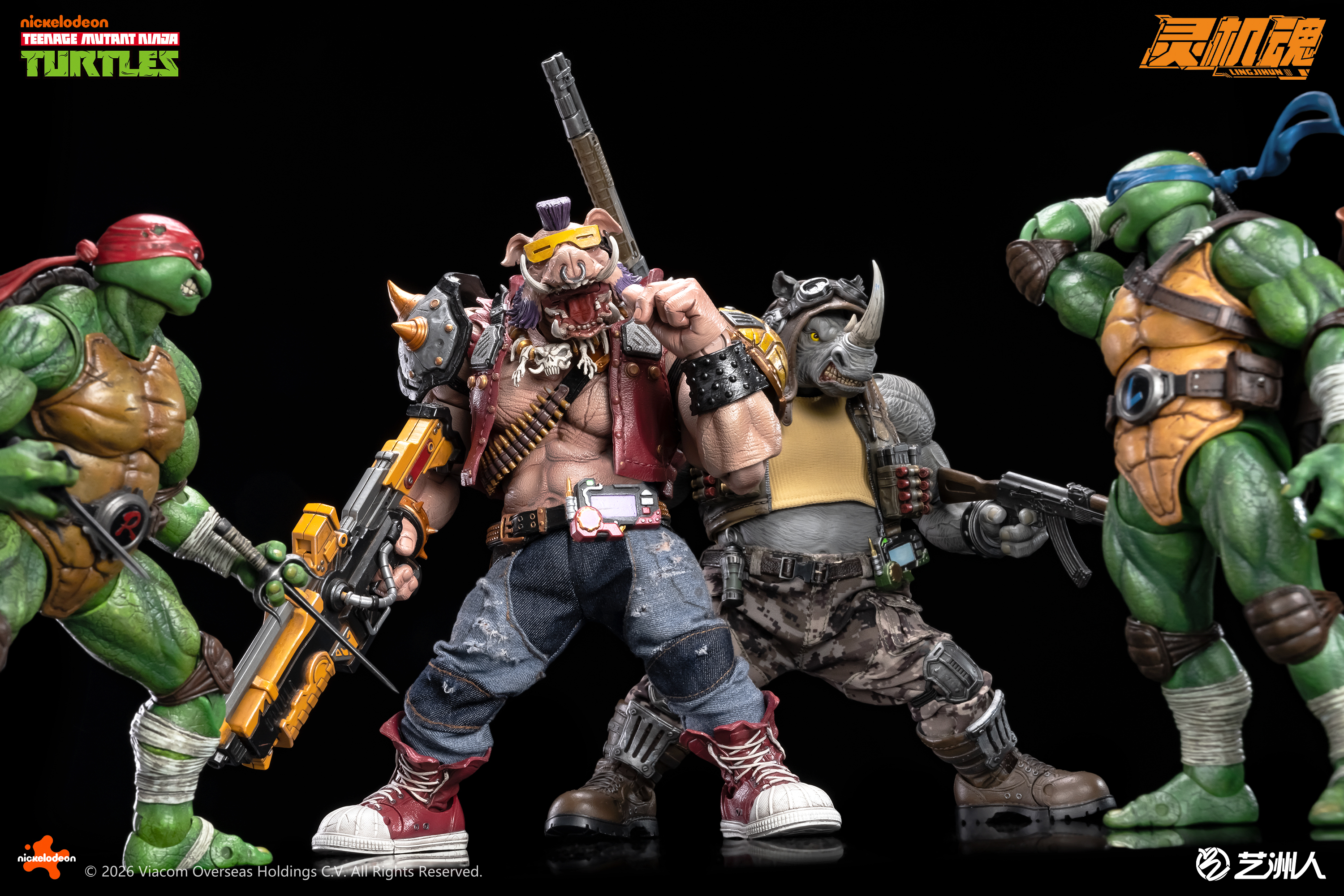(Pre-Order) LINGJIHUN 1/12 TMNT - Rocksteady + Bebop (SET) Action Figure