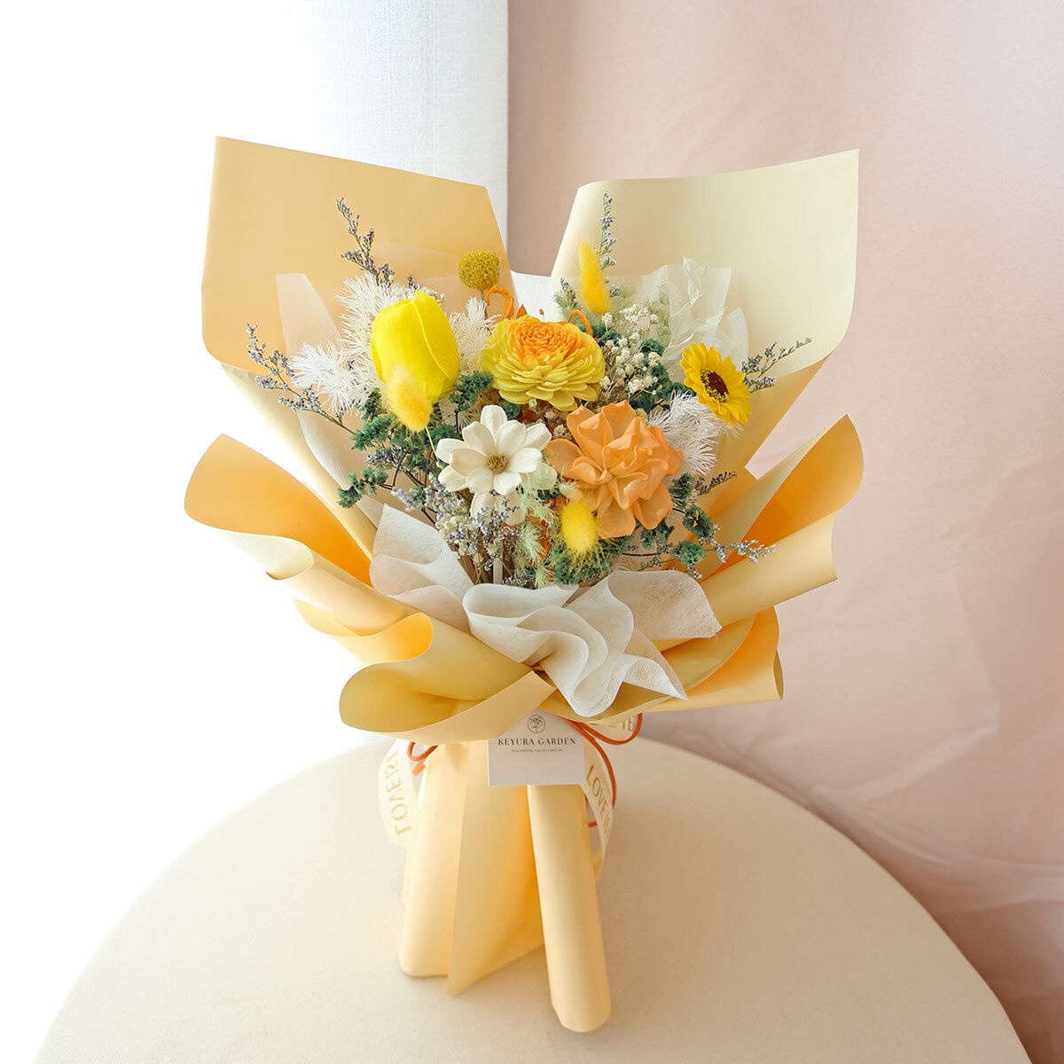 G49｜黃色系乾燥花束