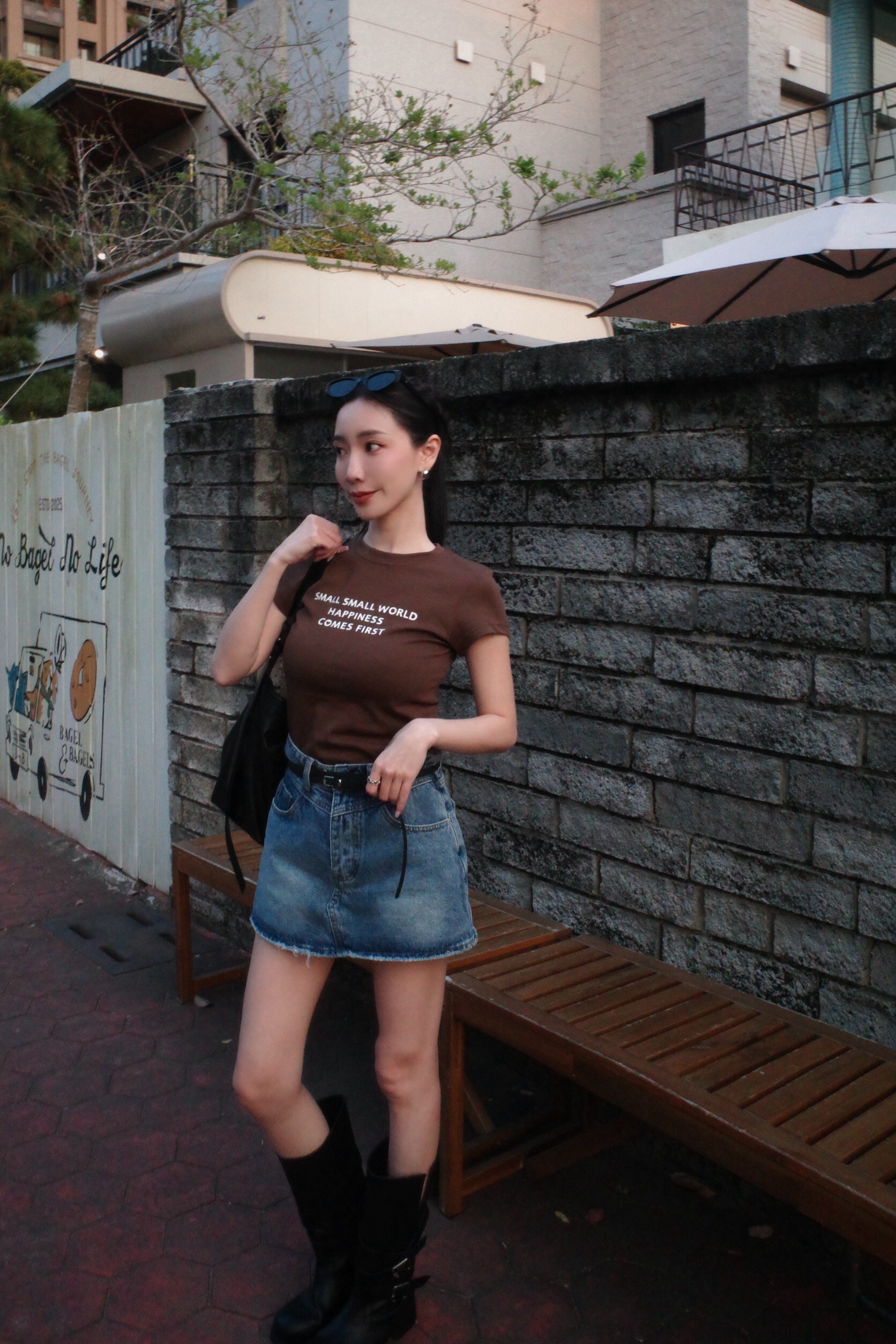 #AM17 微A字水洗破損褲裙