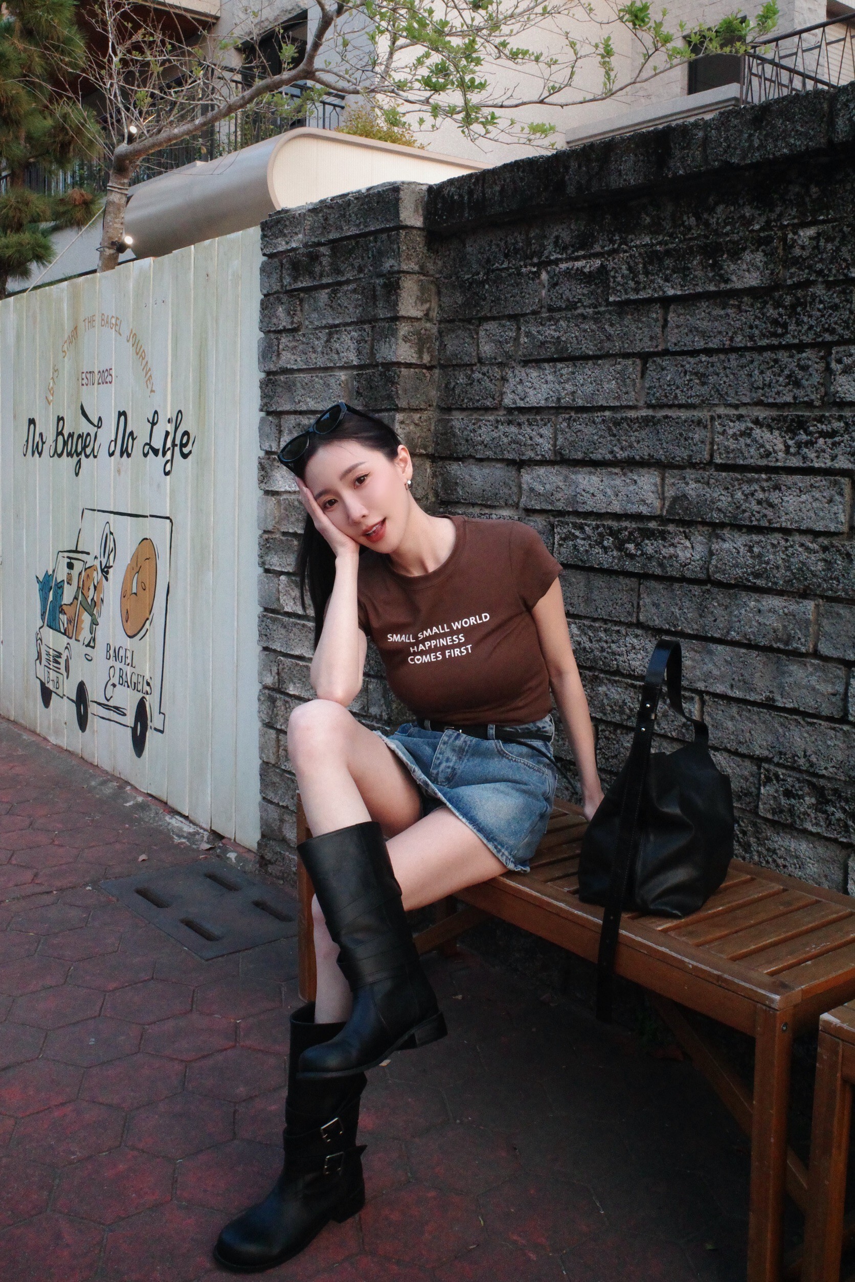 #AM17 微A字水洗破損褲裙