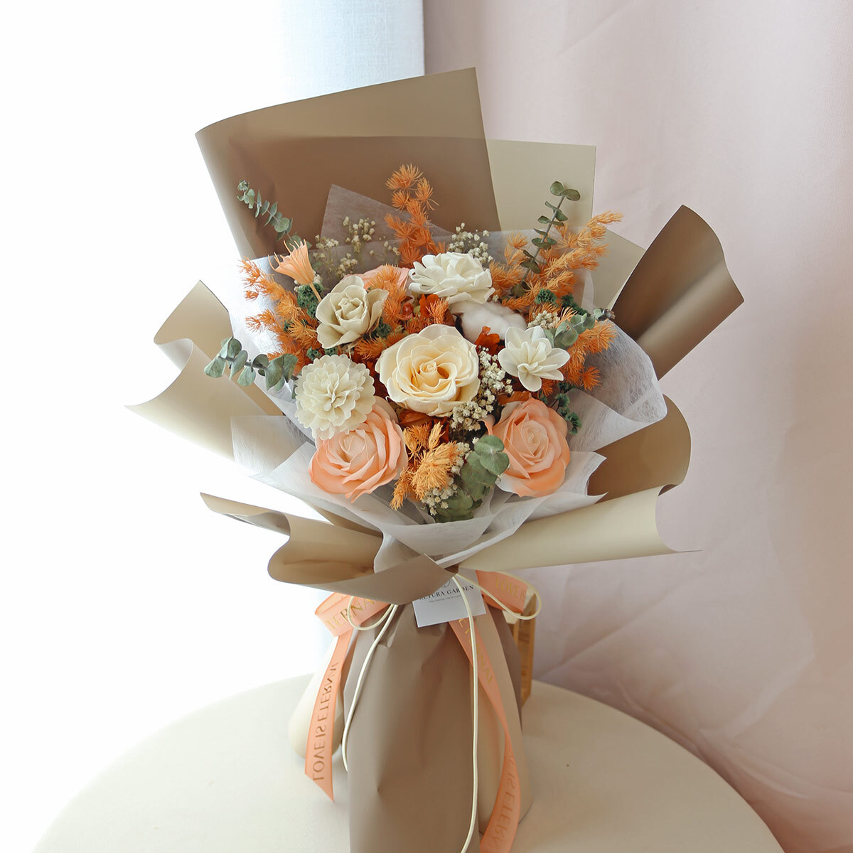 G74｜焦糖摩卡永生花束