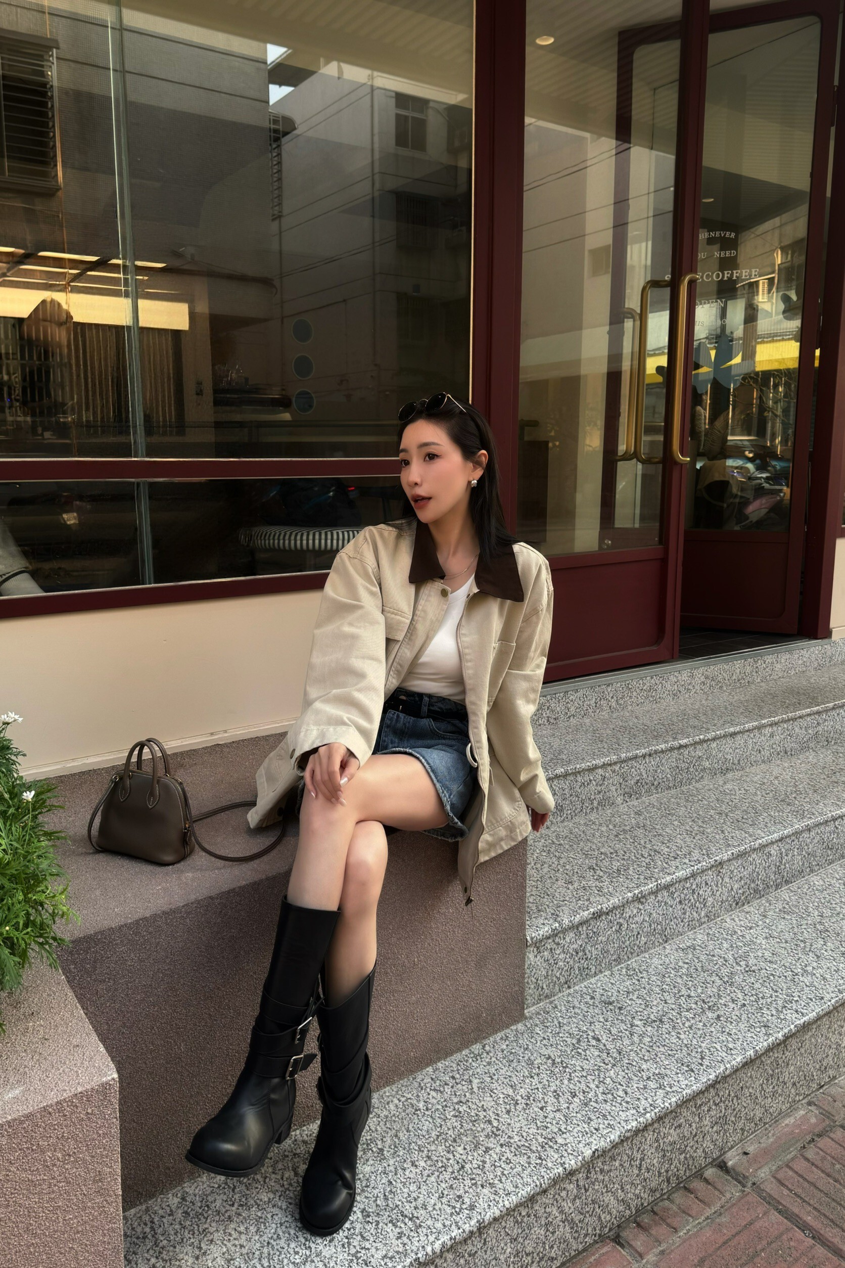 #AM28 拼接口袋抽繩外套