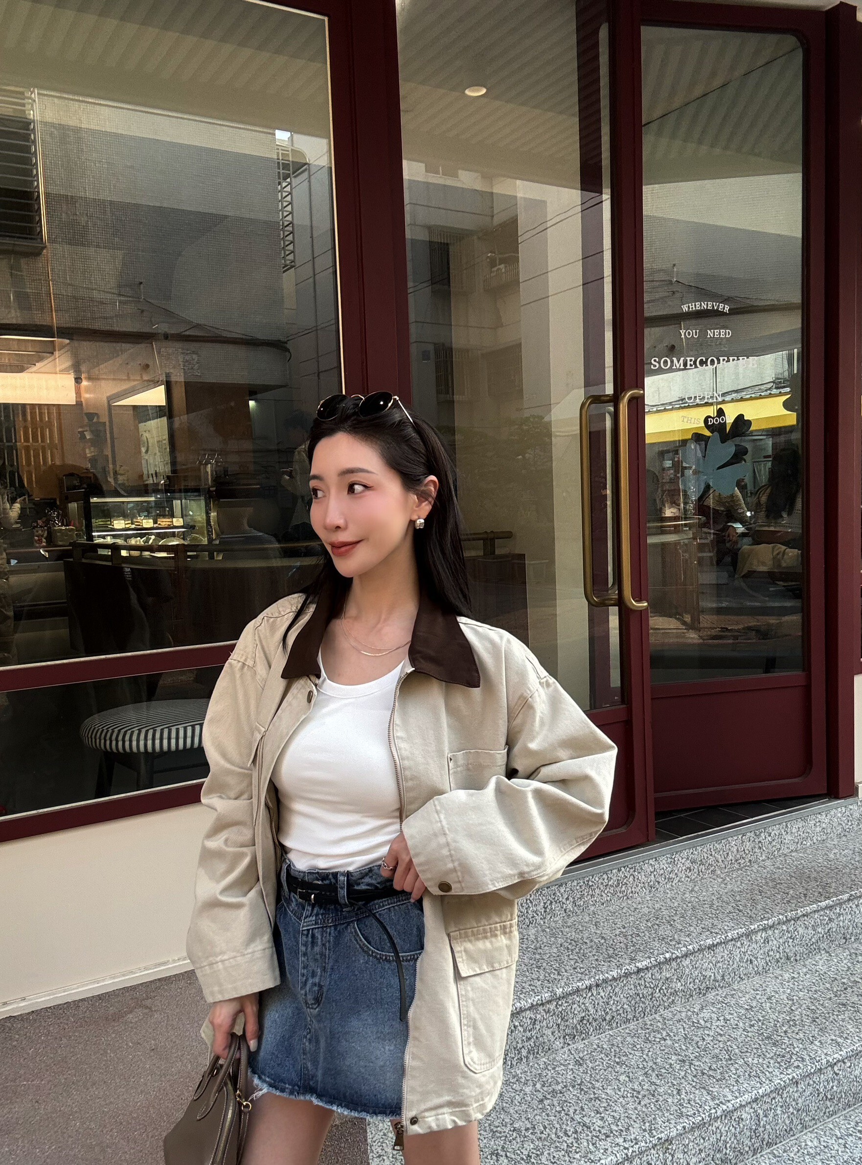 #AM28 拼接口袋抽繩外套