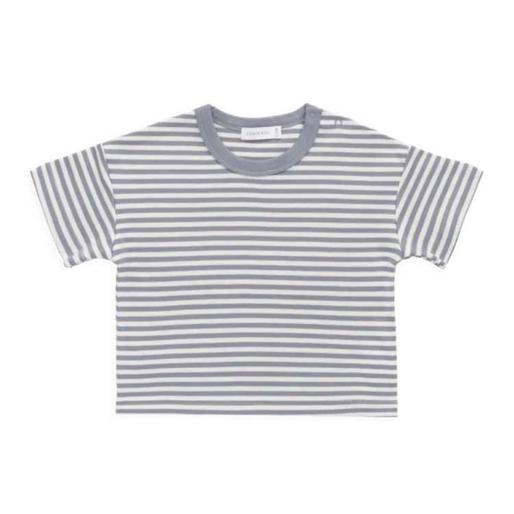 （預購）JAMIEKAY 條紋上衣 Pima Cotton Wesley Tee - Narrow Stripe Dawn/Cloud