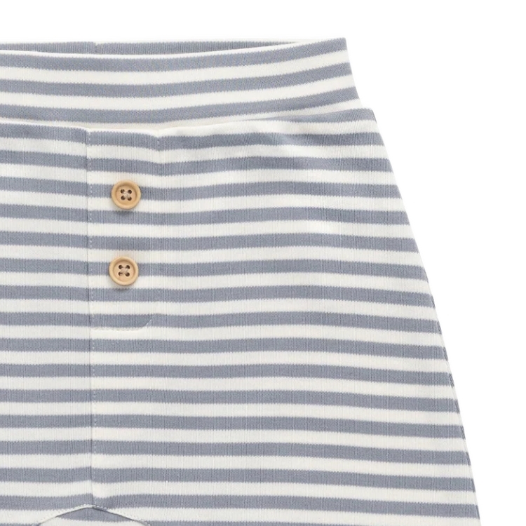 （預購）JAMIEKAY 雙釦裝飾條紋長褲 Pima Cotton Wesley Pant - Narrow Stripe Dawn/Cloud