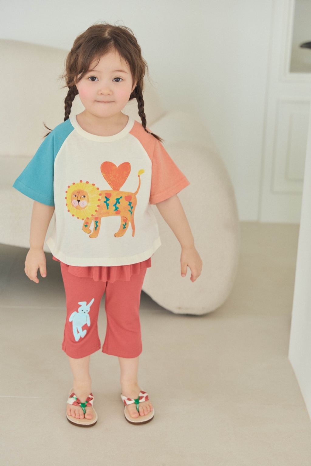 正韓夏mimico 兩色兔兔假兩件裙褲