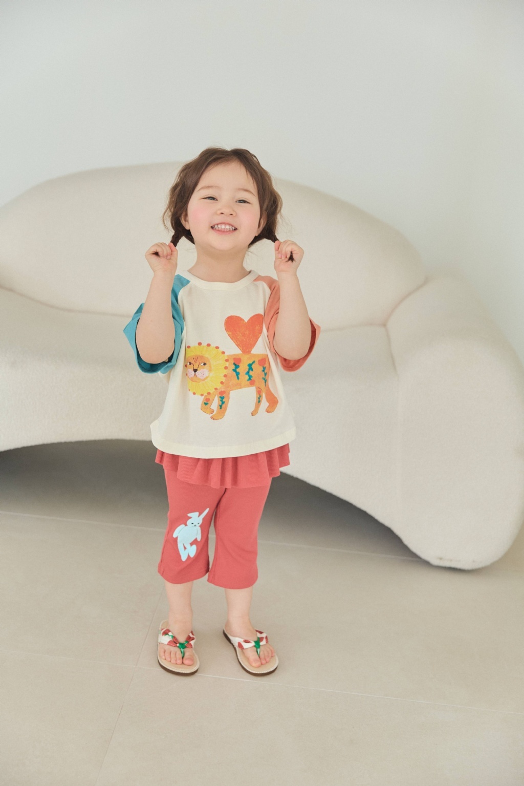 正韓夏mimico 兩色兔兔假兩件裙褲