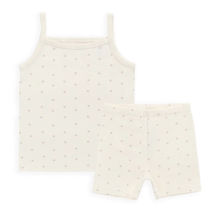 （預購）JAMIEKAY 櫻桃印花背心短褲套裝 Organic Cotton Jolie Singlet Pyjama Set - Ditsy Cherries