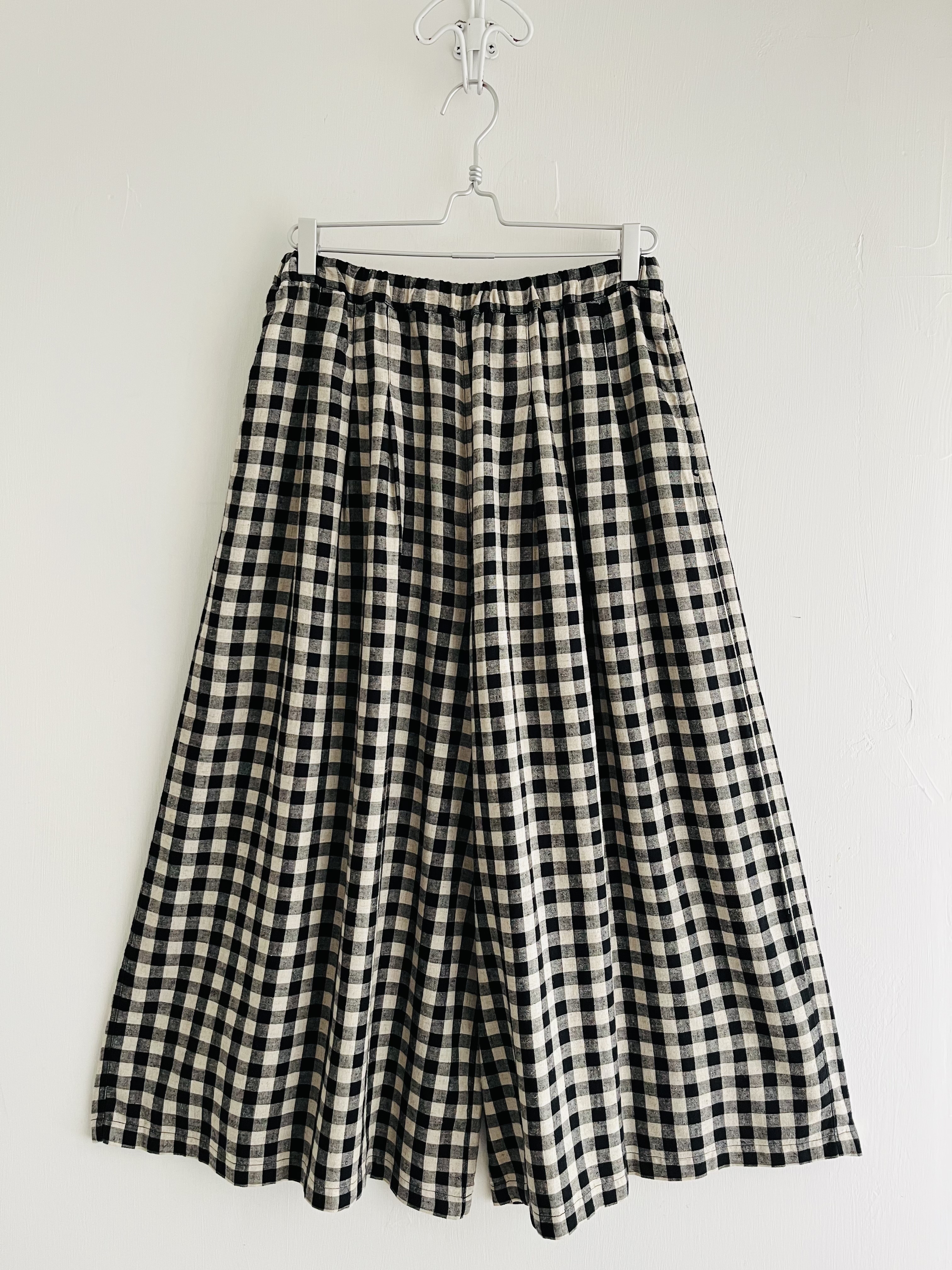 HEAVENLY黑色格仔全橡筋裙褲