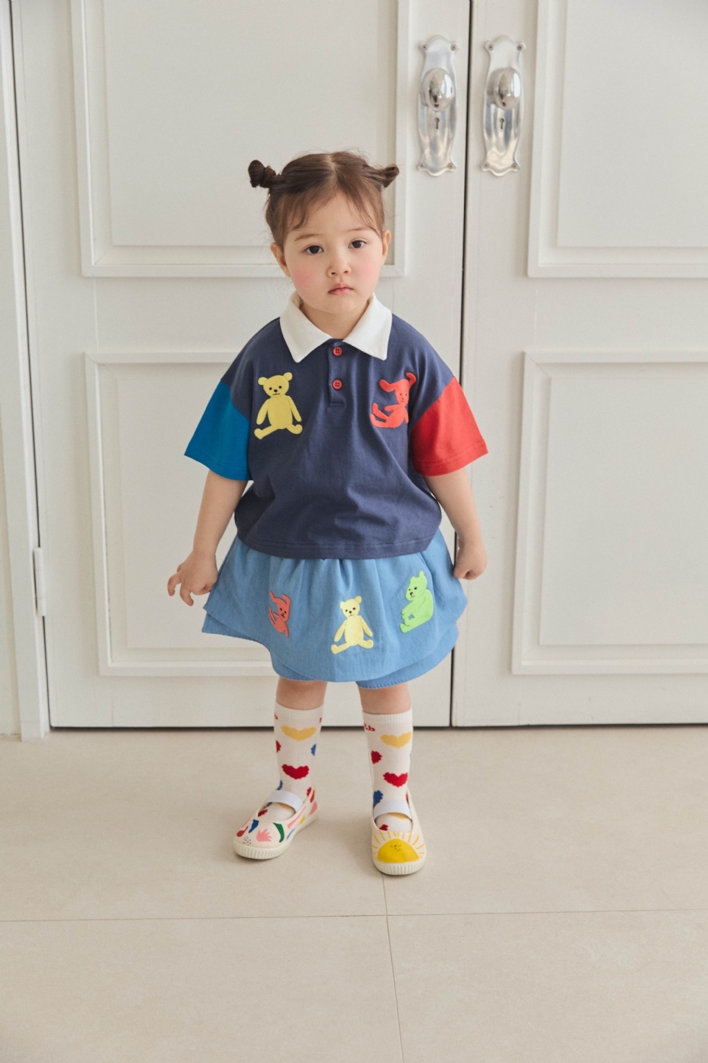 正韓夏mimico 軟糖熊熊牛仔裙褲