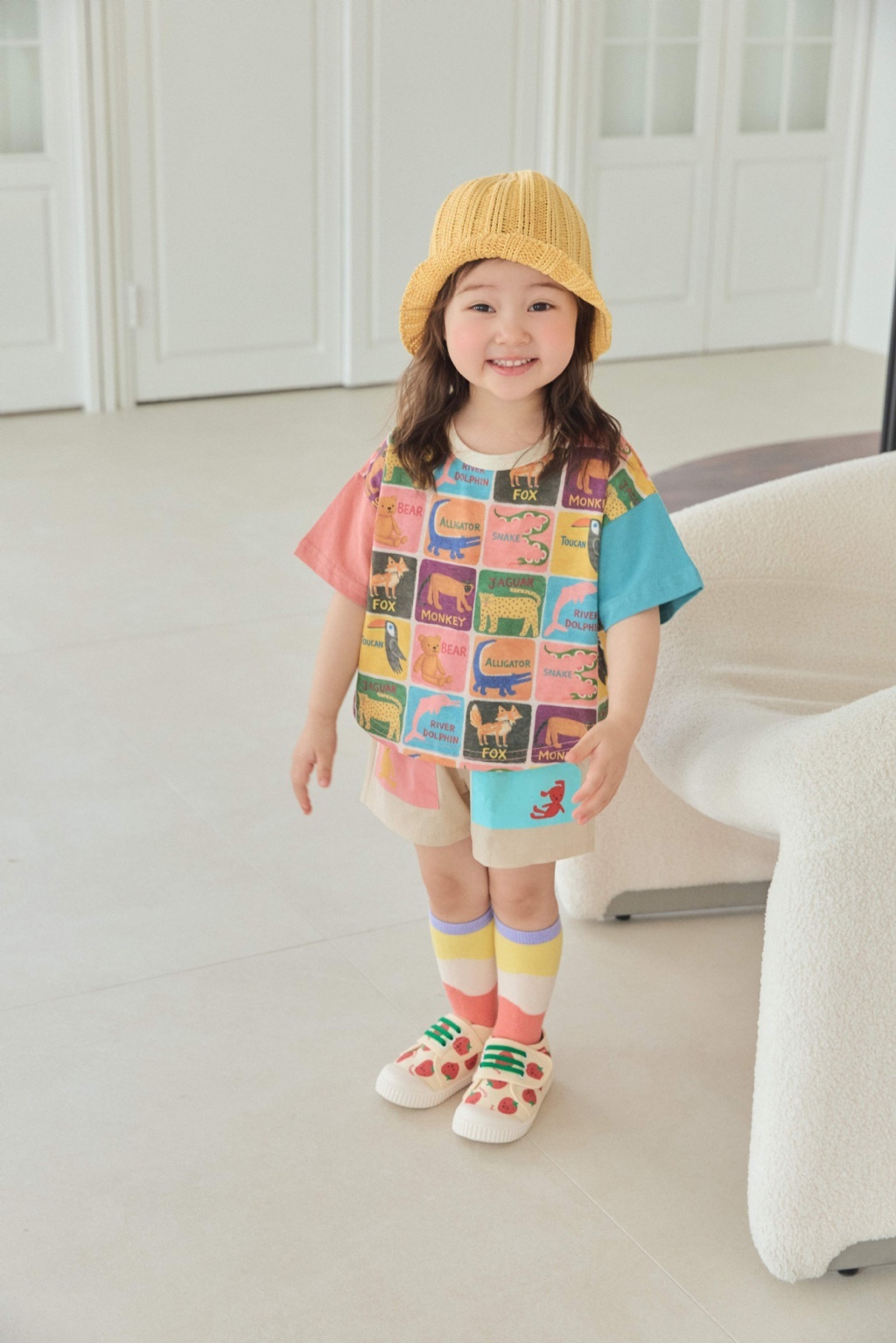 正韓夏mimico 動物方格上衣