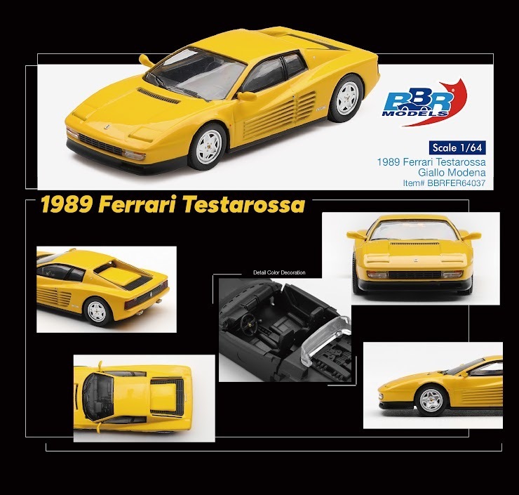 PO-$176 * BBR * 1:64 1989 Ferrari Testarossa Giallo Modena