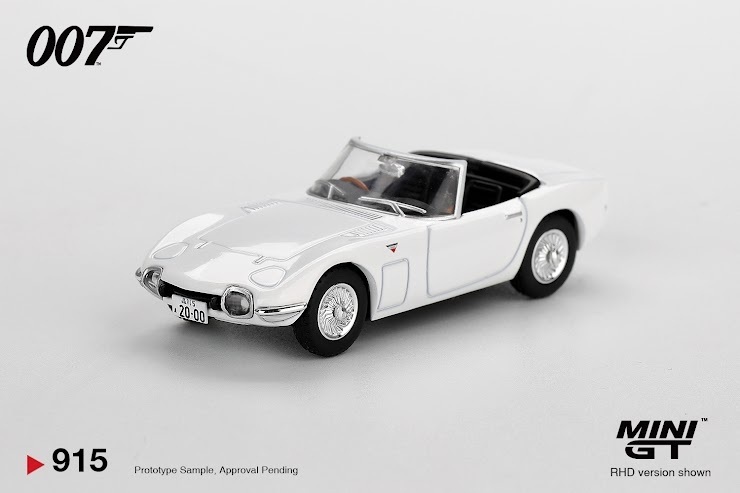 PO-$95 * MINI GT * 1:64 915 Toyota 2000GT Roadster "You Only Live Twice"  / English Blister Packaging RHD