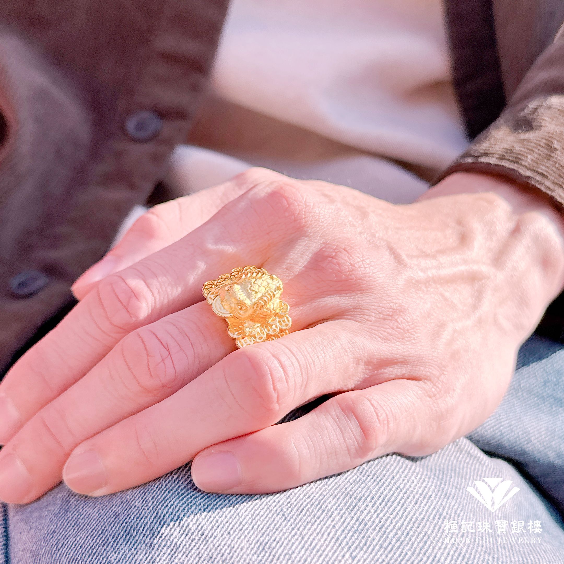 招財金蟾蜍 黃金戒指