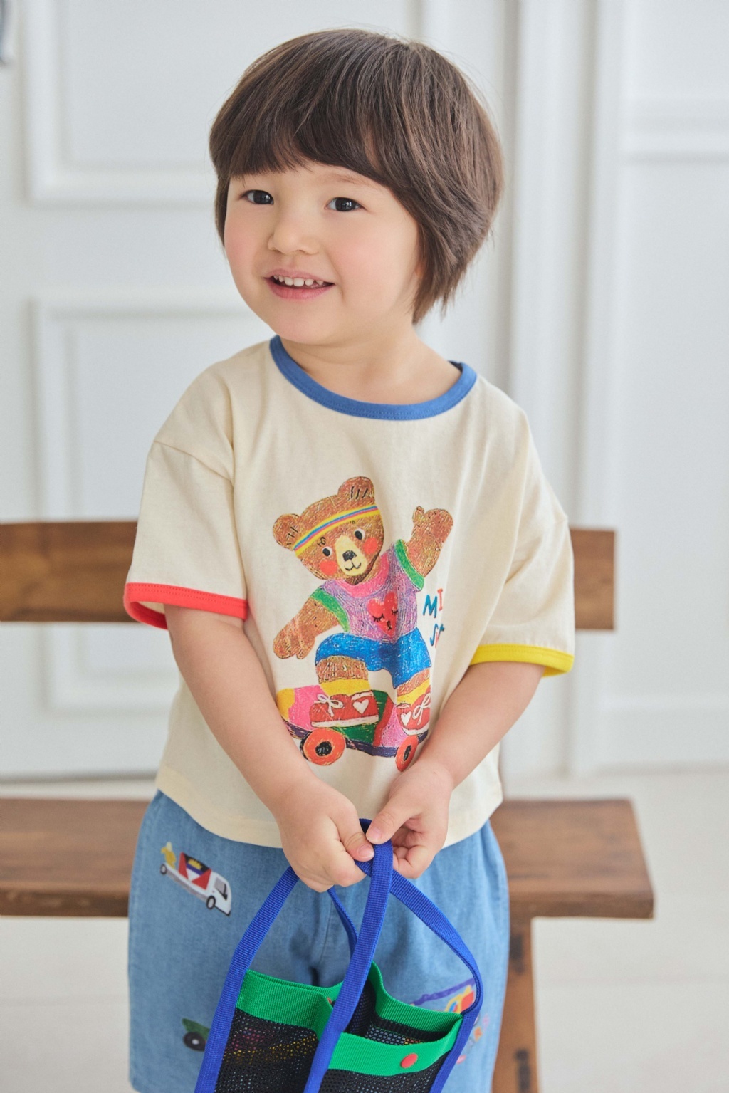 正韓夏mimico 兩色熊熊/花豹上衣