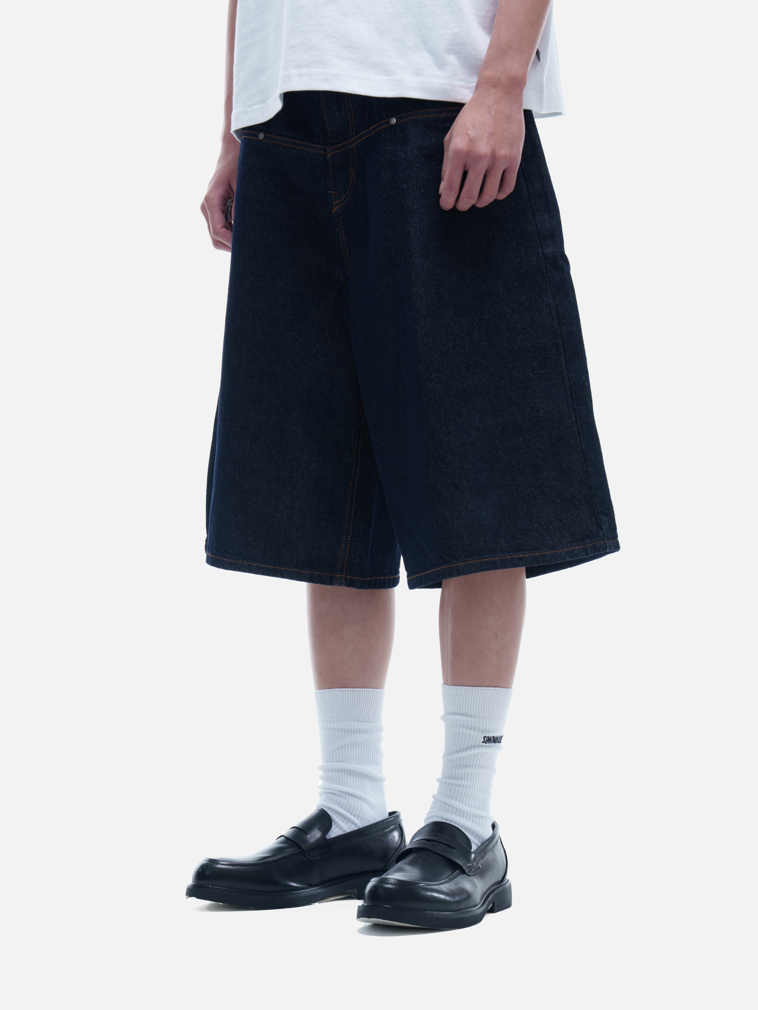 SIMON MADE BS-2601 視錯覺 classic 上蠟 單寧 七分褲