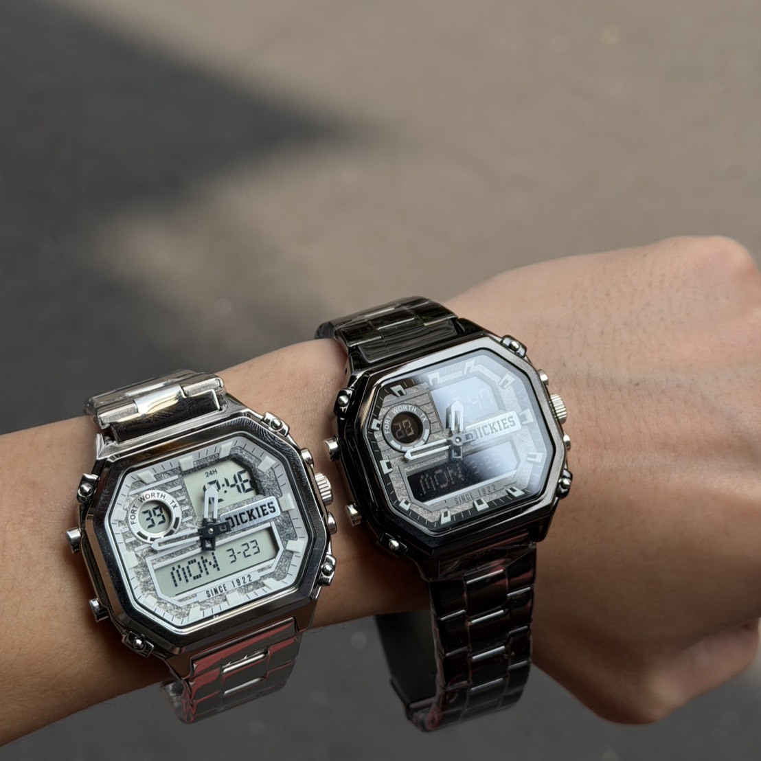 Dickies 石英機芯 防水夜光 雙顯小方錶 CL-520S