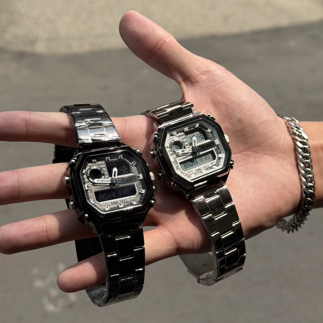 Dickies 石英機芯 防水夜光 雙顯小方錶 CL-520S