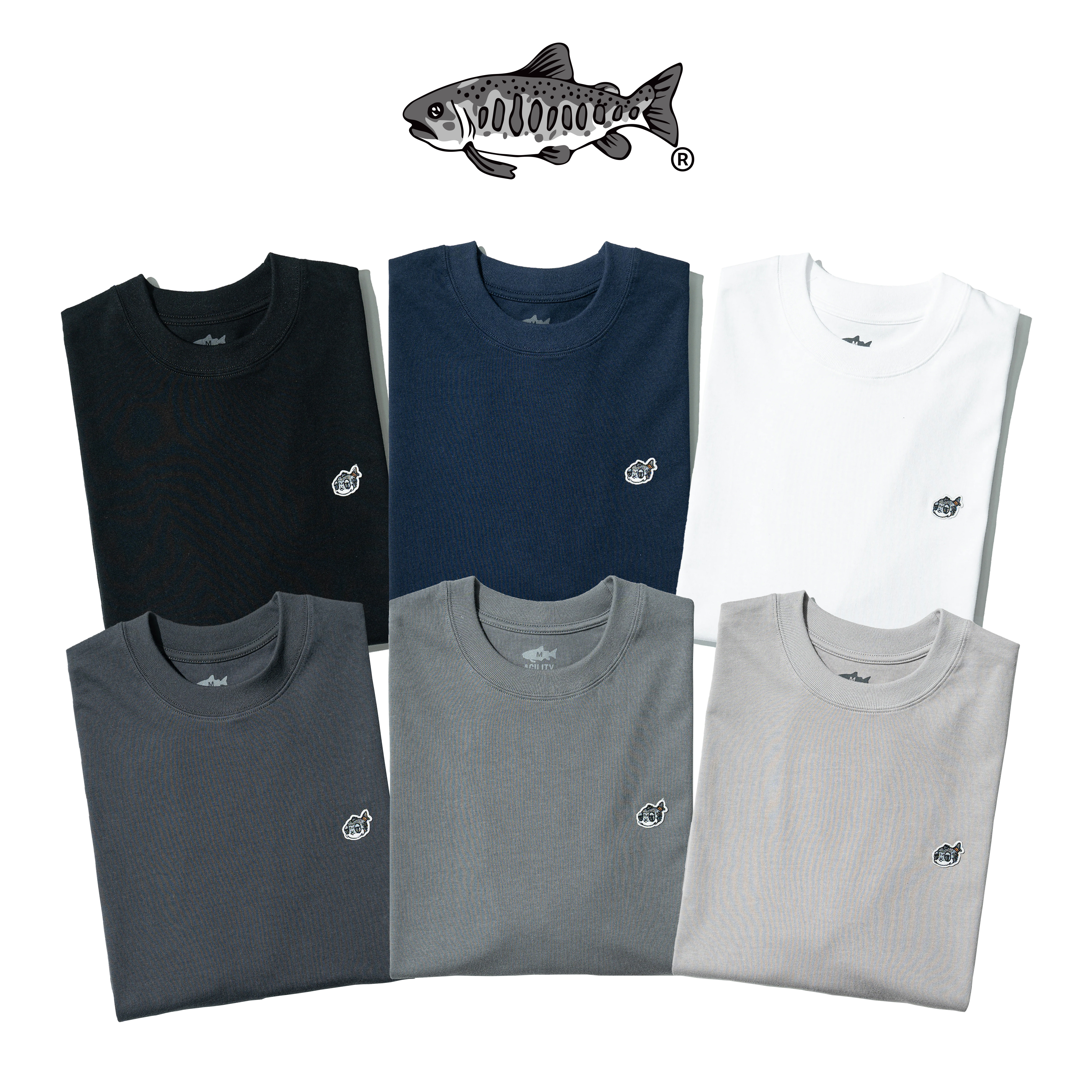 小魚 AGILITY Embroidery Logo Heavy Tee 刺繡鮭魚丸短袖Tee [RS6-LG2]