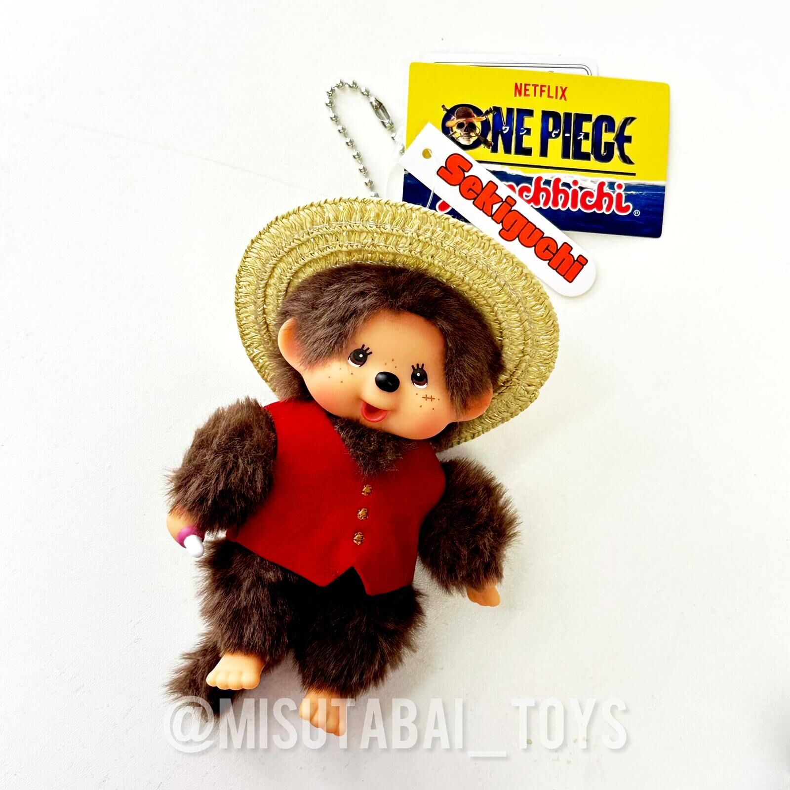 Monchhichi x NETFLIX ONE PIECE Season 2 Mascot Keychain SS (Luffy)