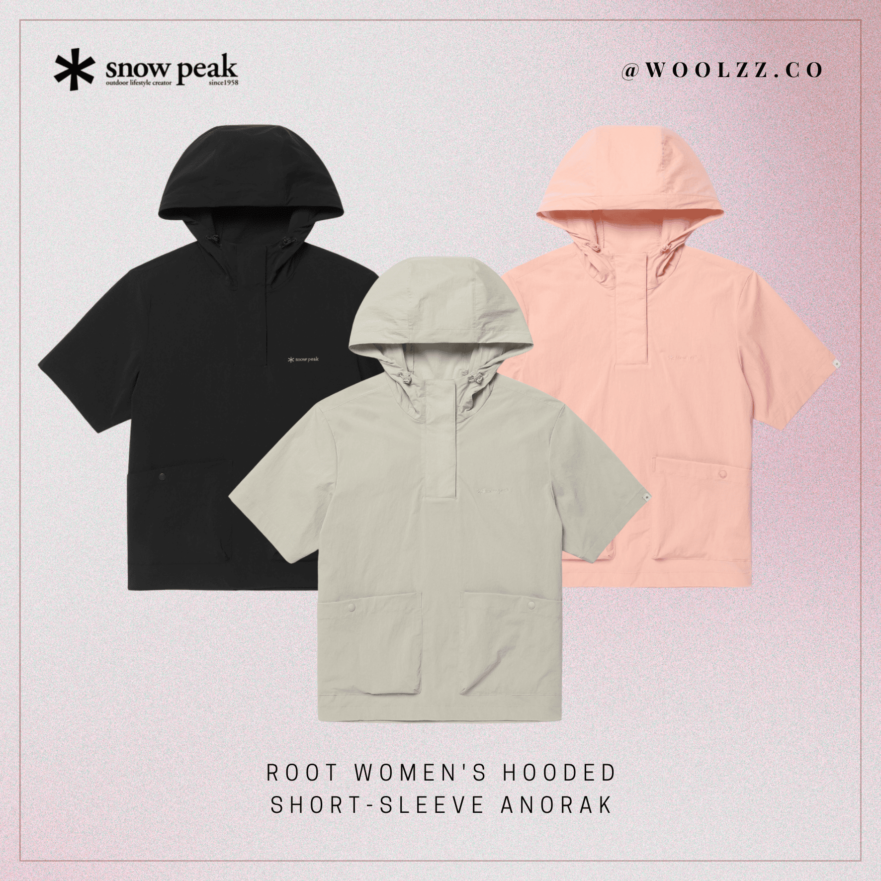 Snow Peak Root 女款連帽短袖套頭風衣 S26MWR-AN69