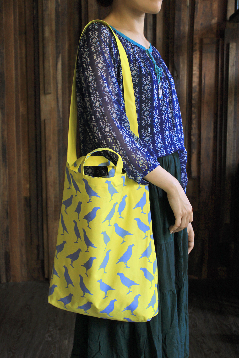 （絕版）長短把提袋/台灣八哥/黃