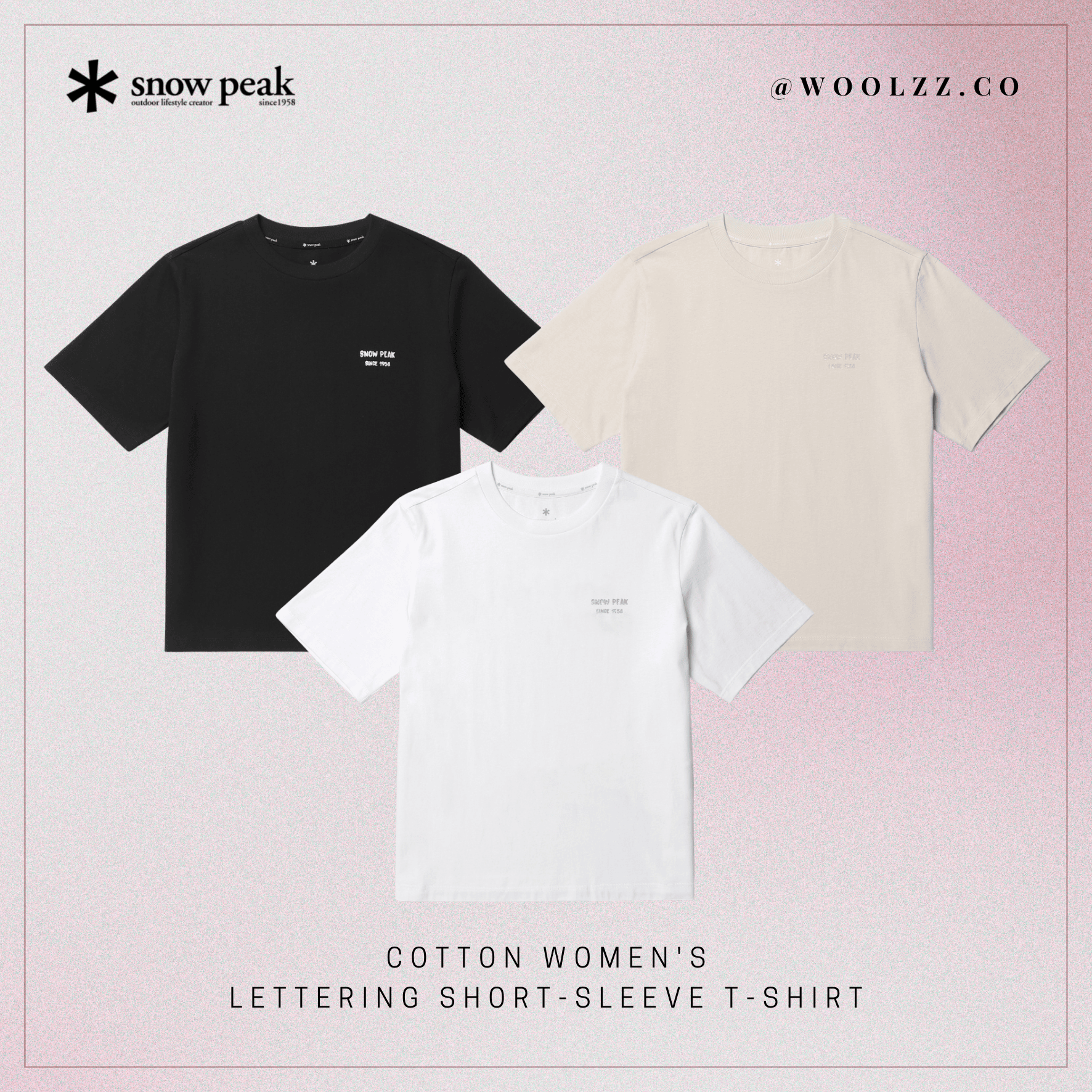 Snow Peak 棉質女款字母印花短袖T恤 S26MWF-TS65