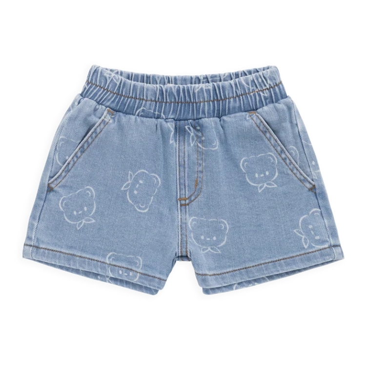 （預購）JAMIEKAY 領結小熊牛仔短褲 Reid Denim Short - Bowie Bear Denim