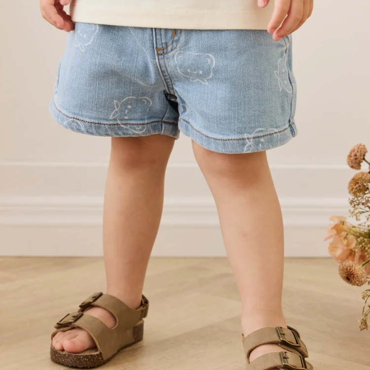（預購）JAMIEKAY 領結小熊牛仔短褲 Reid Denim Short - Bowie Bear Denim