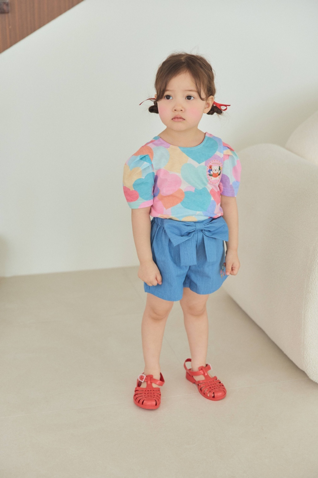 正韓夏mimico 兩色愛心/花花上衣