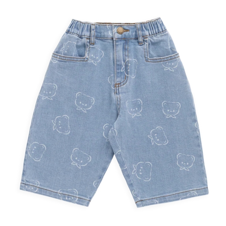 （預購）JAMIEKAY 領結小熊牛仔長褲 Abel Pant - Bowie Bear Denim