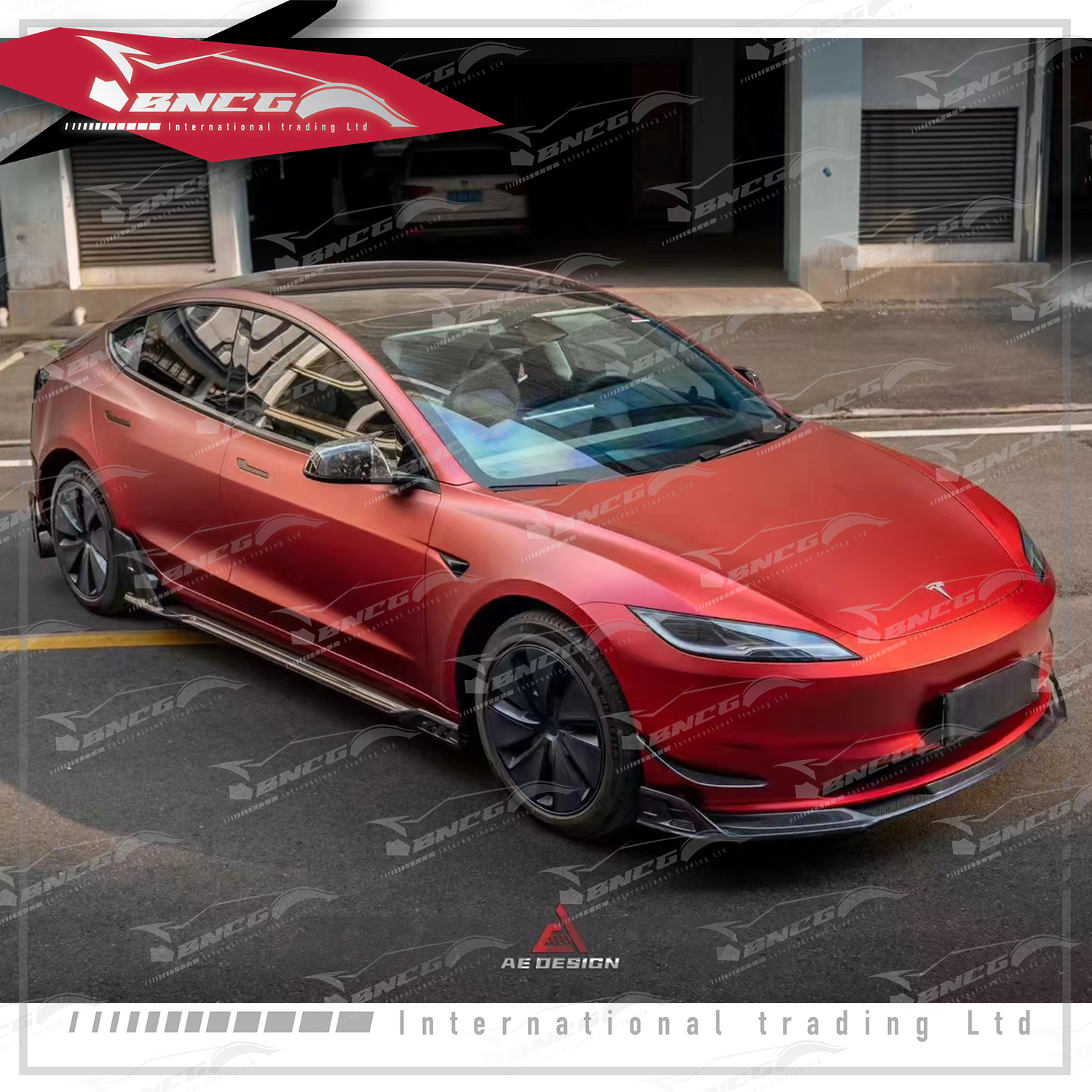 特斯拉 Tesla Highland Model3 改裝 碳纖維 外觀件 空力套件 AE包圍 前後擾流 側裙 風刀 包角 尾翼