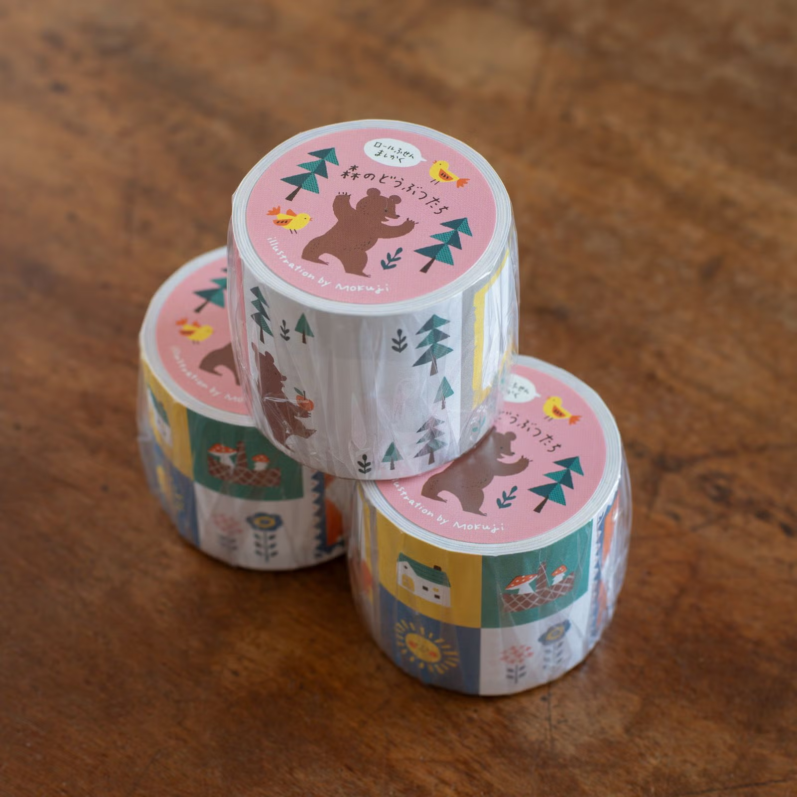 方形 捲式便利貼 | Mokuji「森林動物」 / 手紙社 / JAPAN