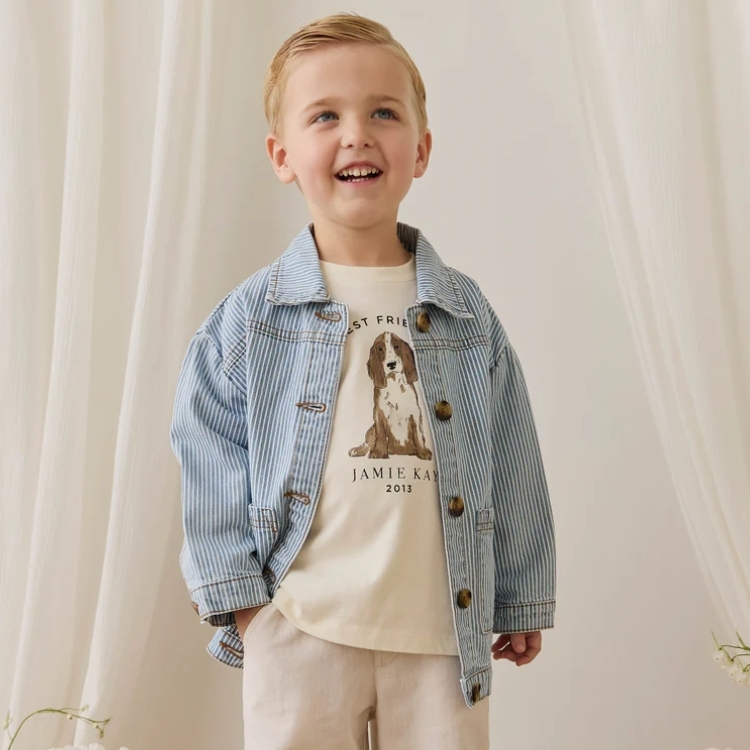 （預購）JAMIEKAY 條紋牛仔外套 Axel Jacket - Holiday Stripe