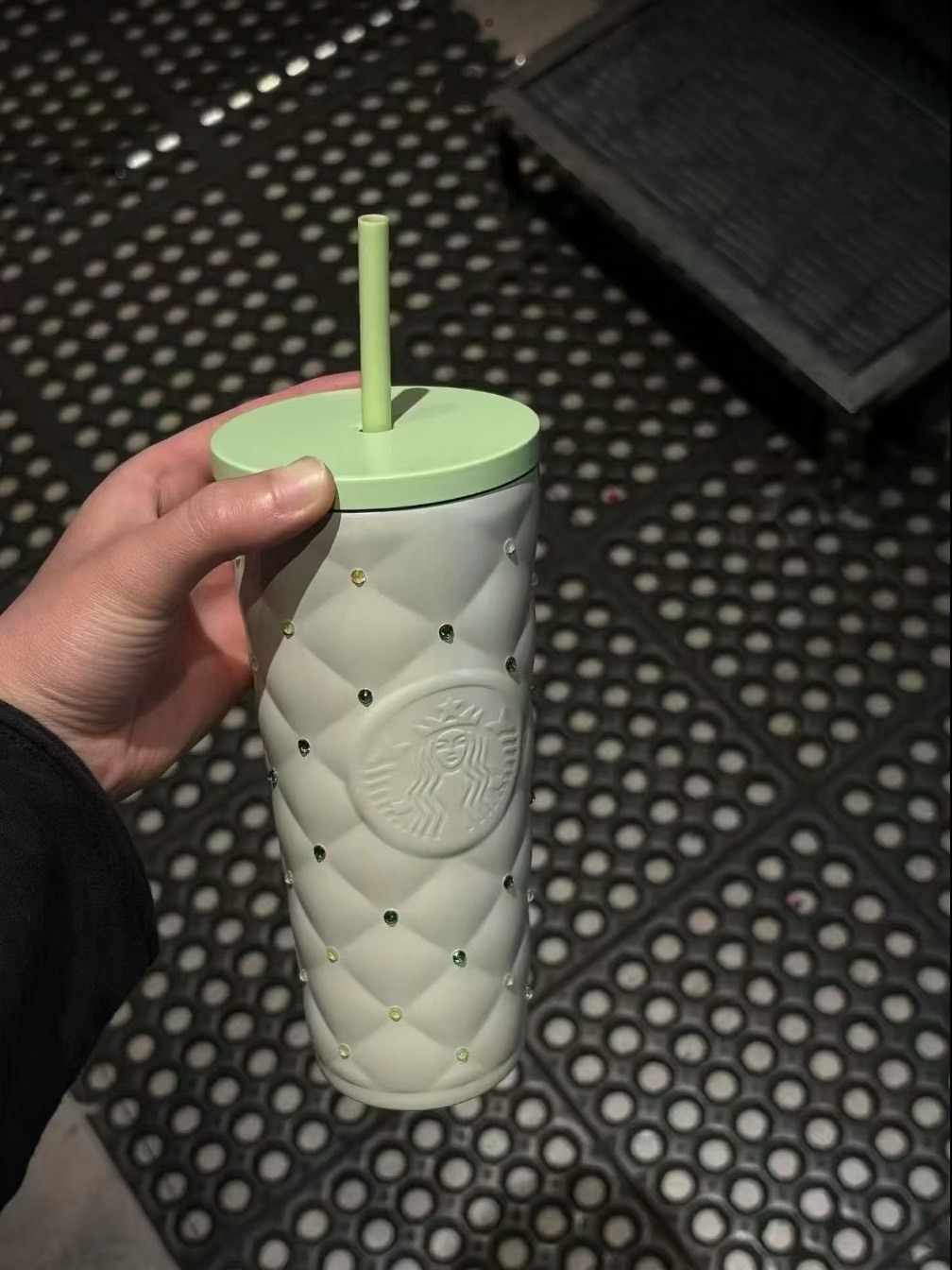 【預購】國外限定發售 2026 STARBUCKS 星巴克 春序紋樣系列 水綠色鑽 菱格紋禮盒 591ML