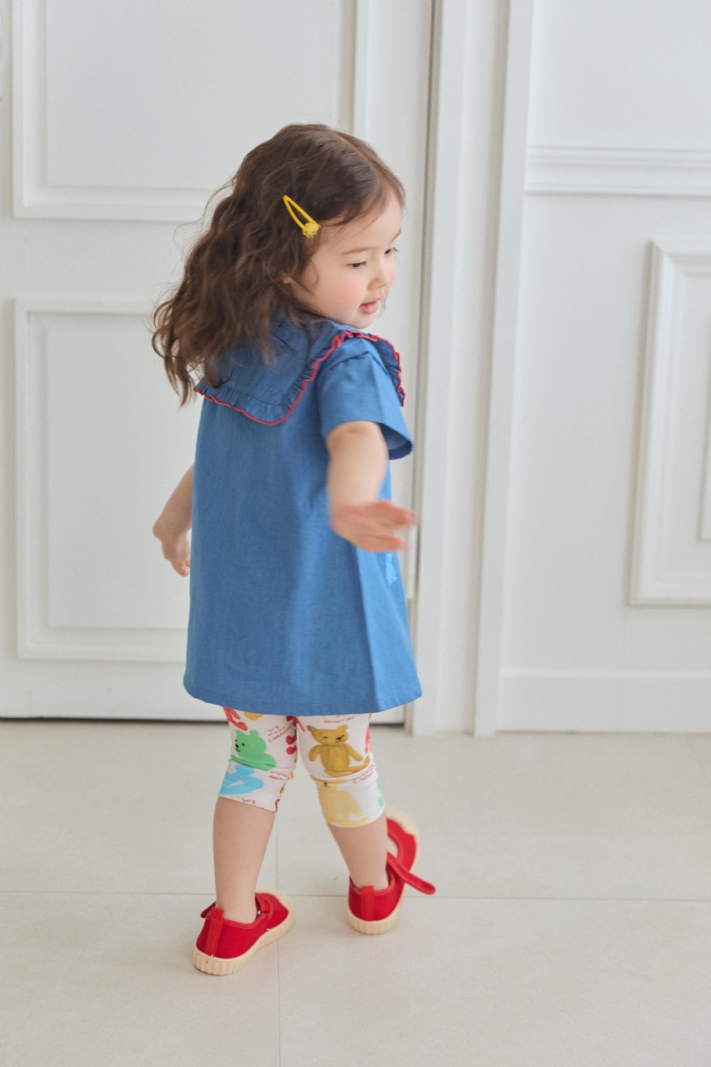 正韓夏mimico 彩色軟糖熊牛仔洋裝