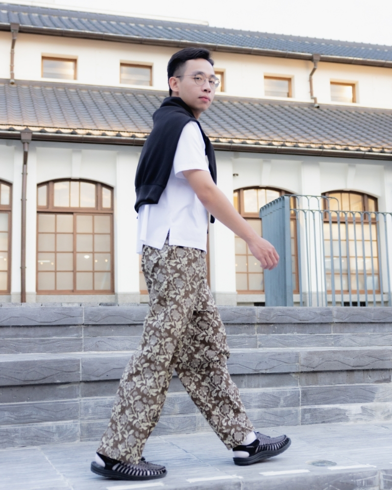 印度蓋染工藝純棉 長褲 - 木芙蓉