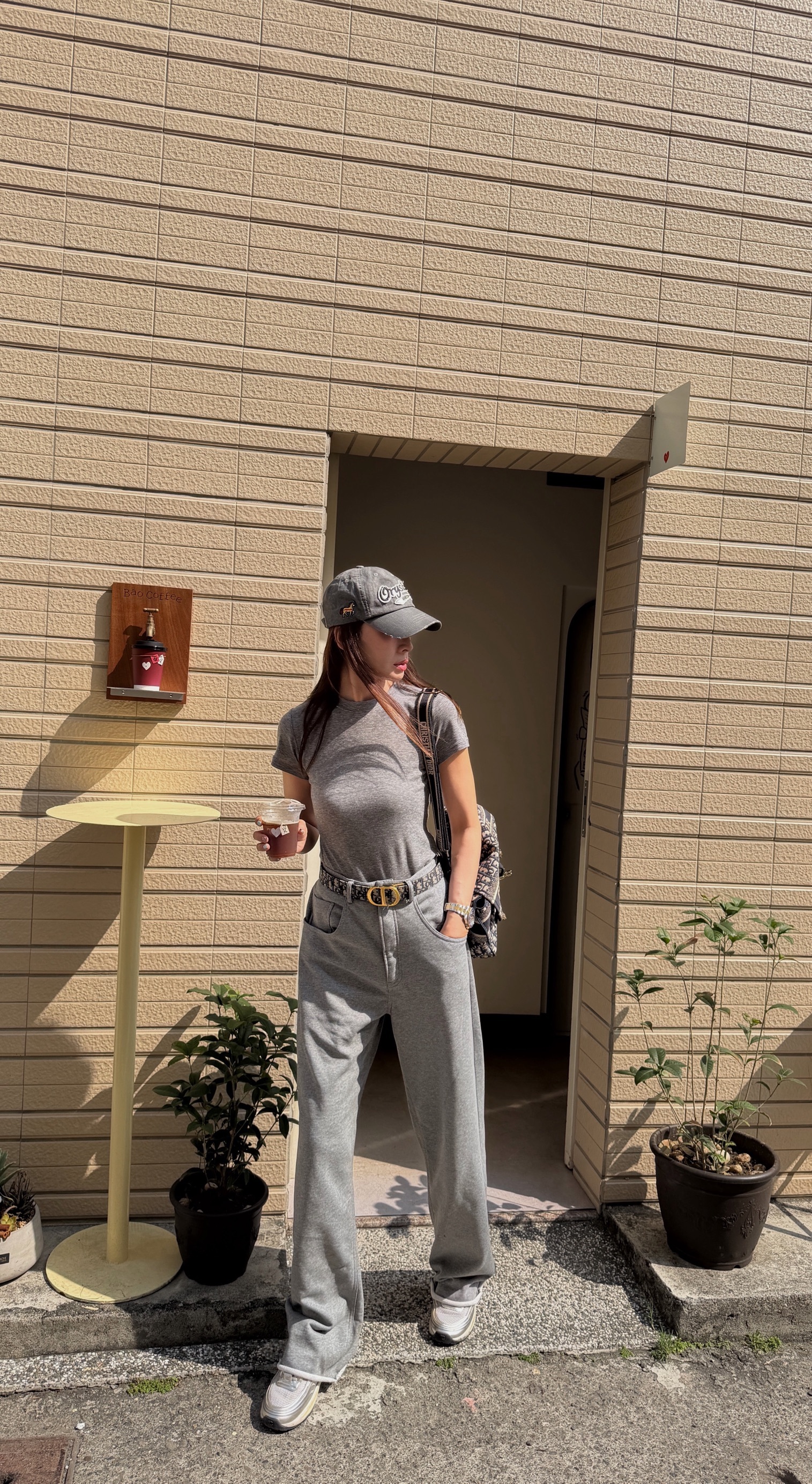 休閒灰挺版西裝棉長褲