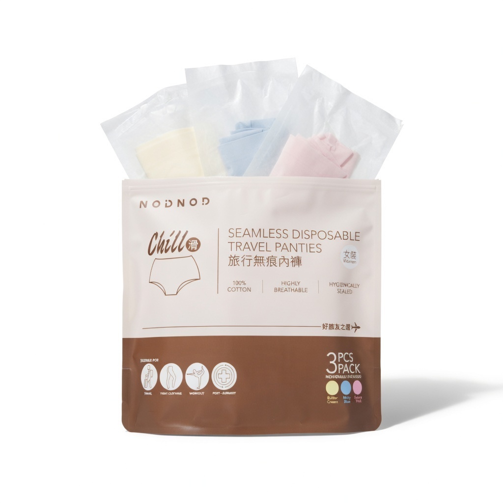 NODNOD Chill滑 // 女裝旅行無痕內褲 (S-M碼) 3條裝