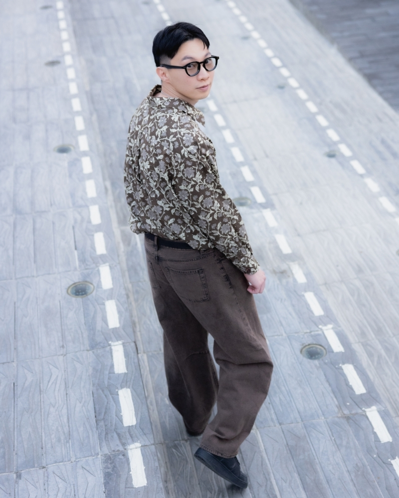 印度蓋染工藝純棉 長袖襯衫 - 木芙蓉